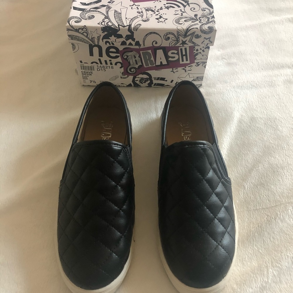 Black Quilted Loafers